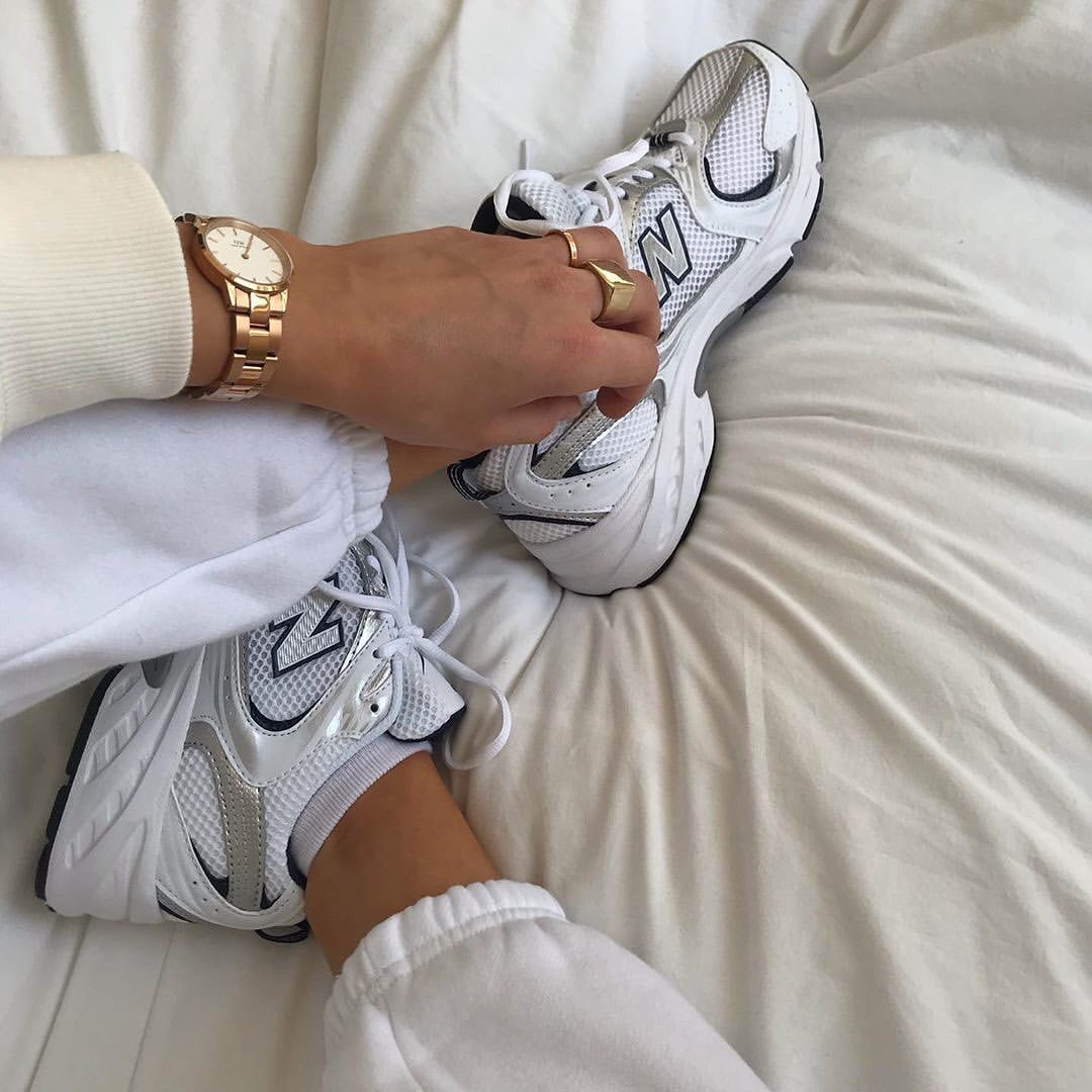 New Balance 530 White Silver Navy Blue