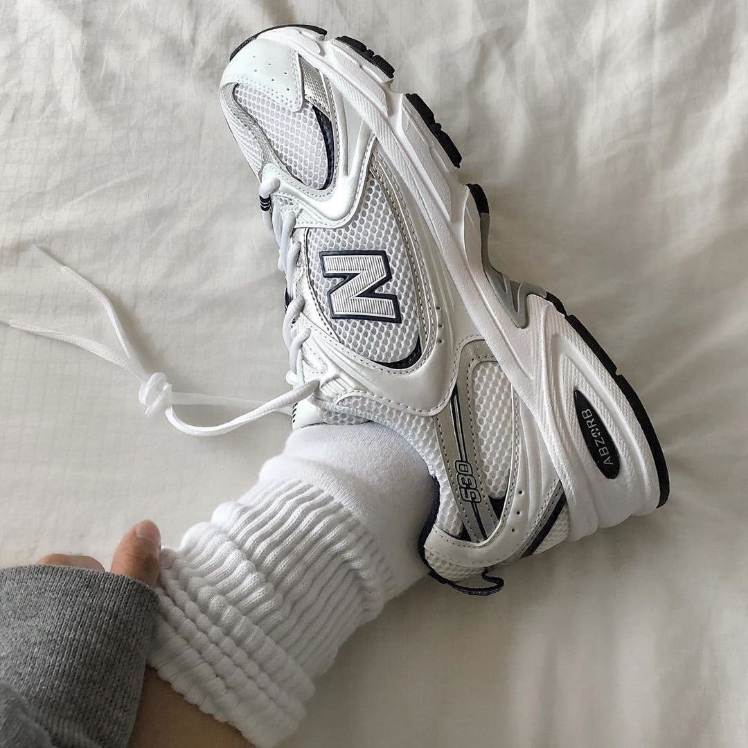 New Balance 530 White Silver Navy Blue