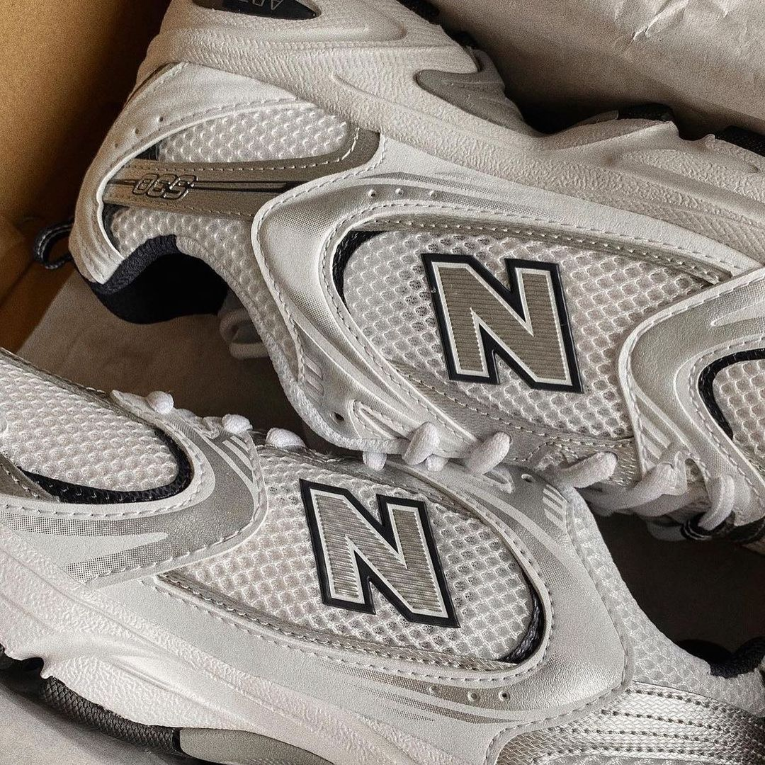 New Balance 530 White Silver Navy Blue